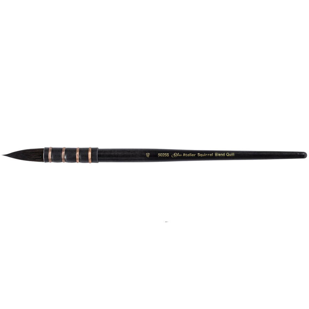 Silver Atelier™ Squirrel Blend Quill Paintbrush | Short Handle | 5025S - Size 40