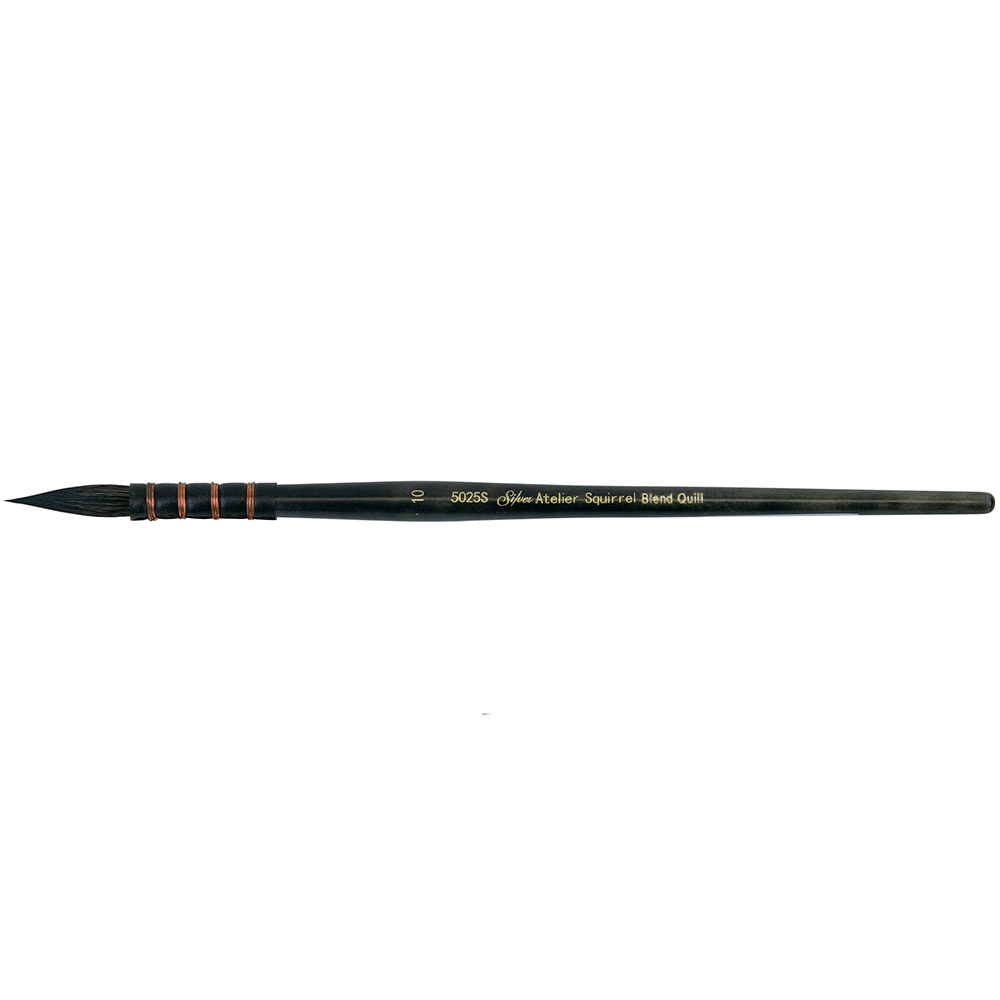 Silver Atelier™ Squirrel Blend Quill Paintbrush | Short Handle | 5025S - Size 10