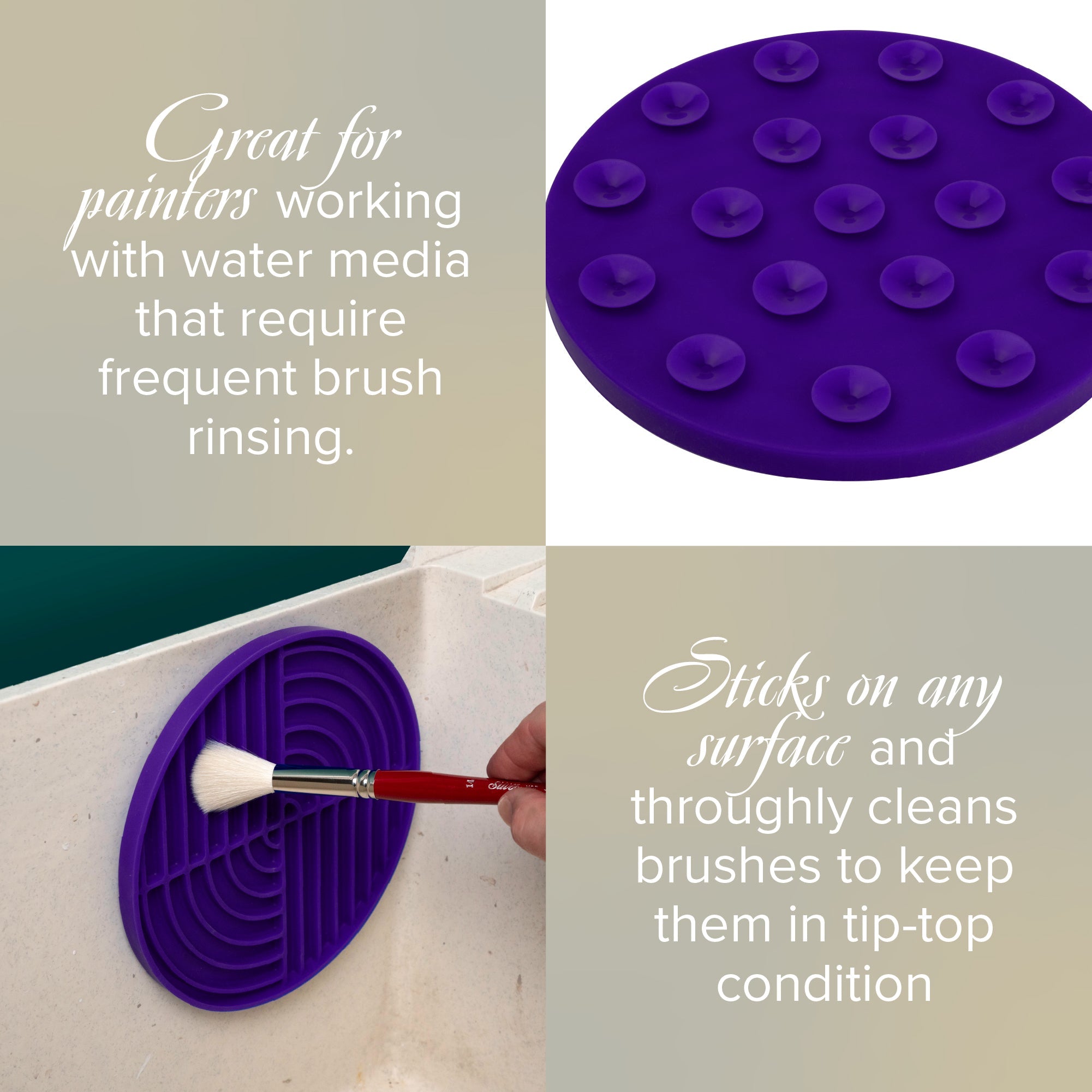 Silver Essentials | Brush Cleaning Mat - Circular • 1 Pk | 9011 - Purple