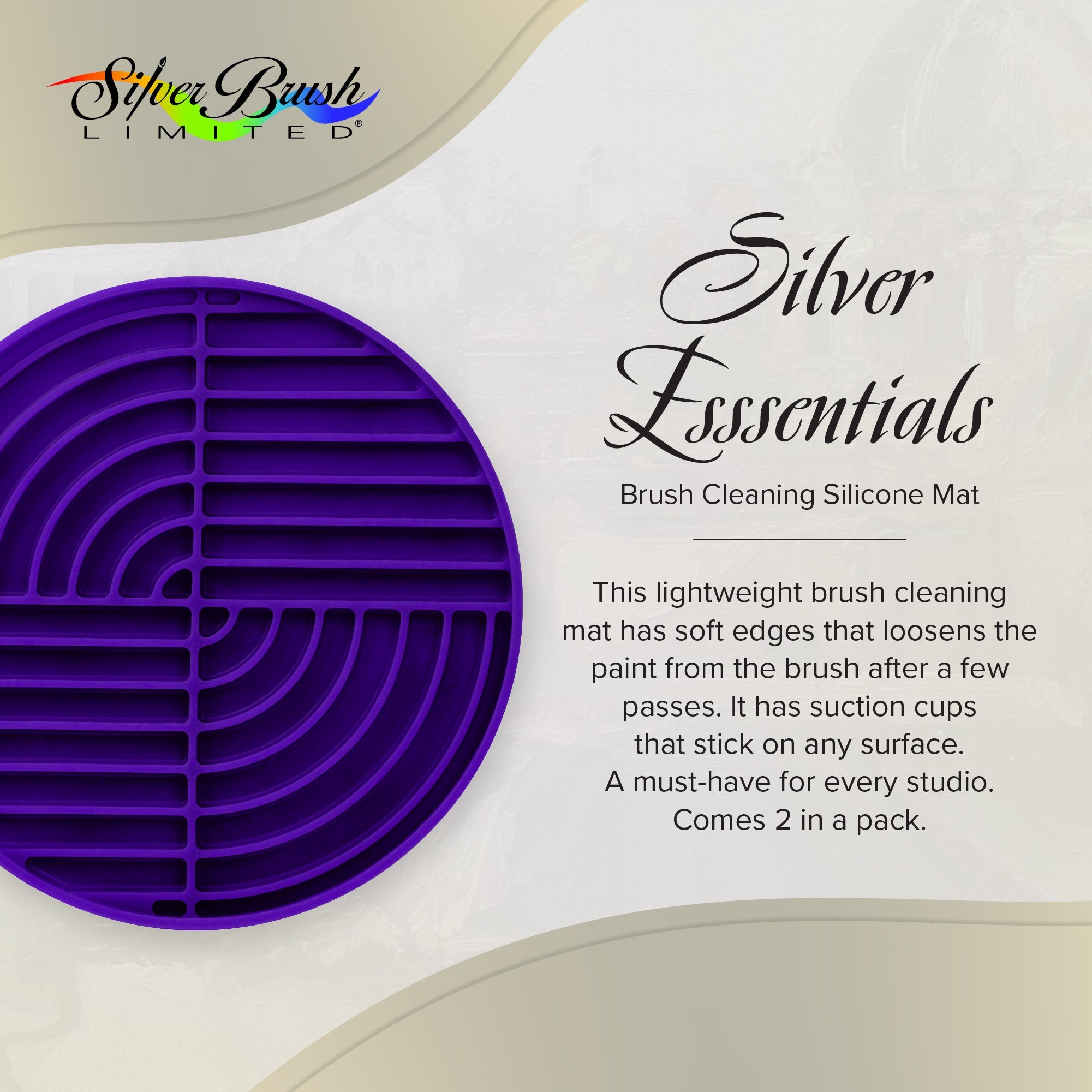 Silver Essentials | Brush Cleaning Mat - Circular • 1 Pk | 9011 - Purple