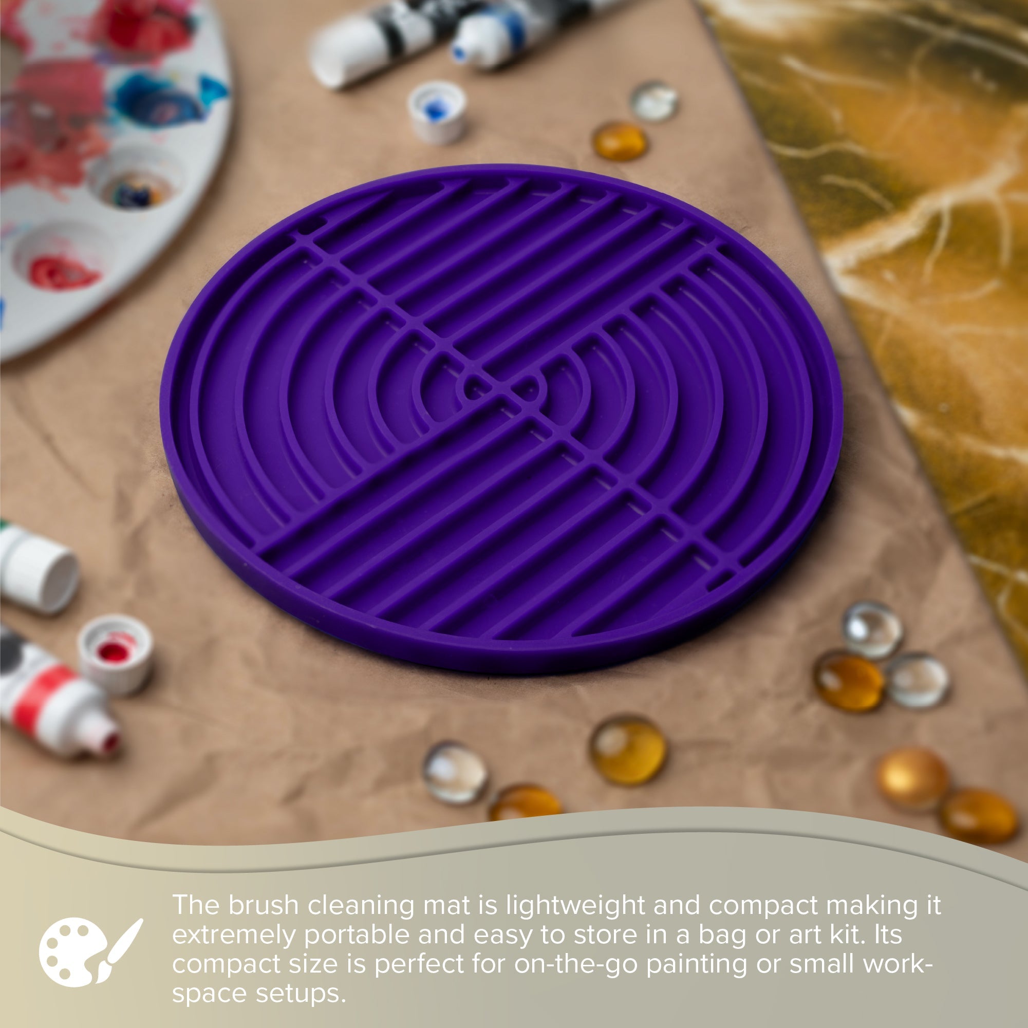 Silver Essentials | Brush Cleaning Mat - Circular • 1 Pk | 9011 - Purple