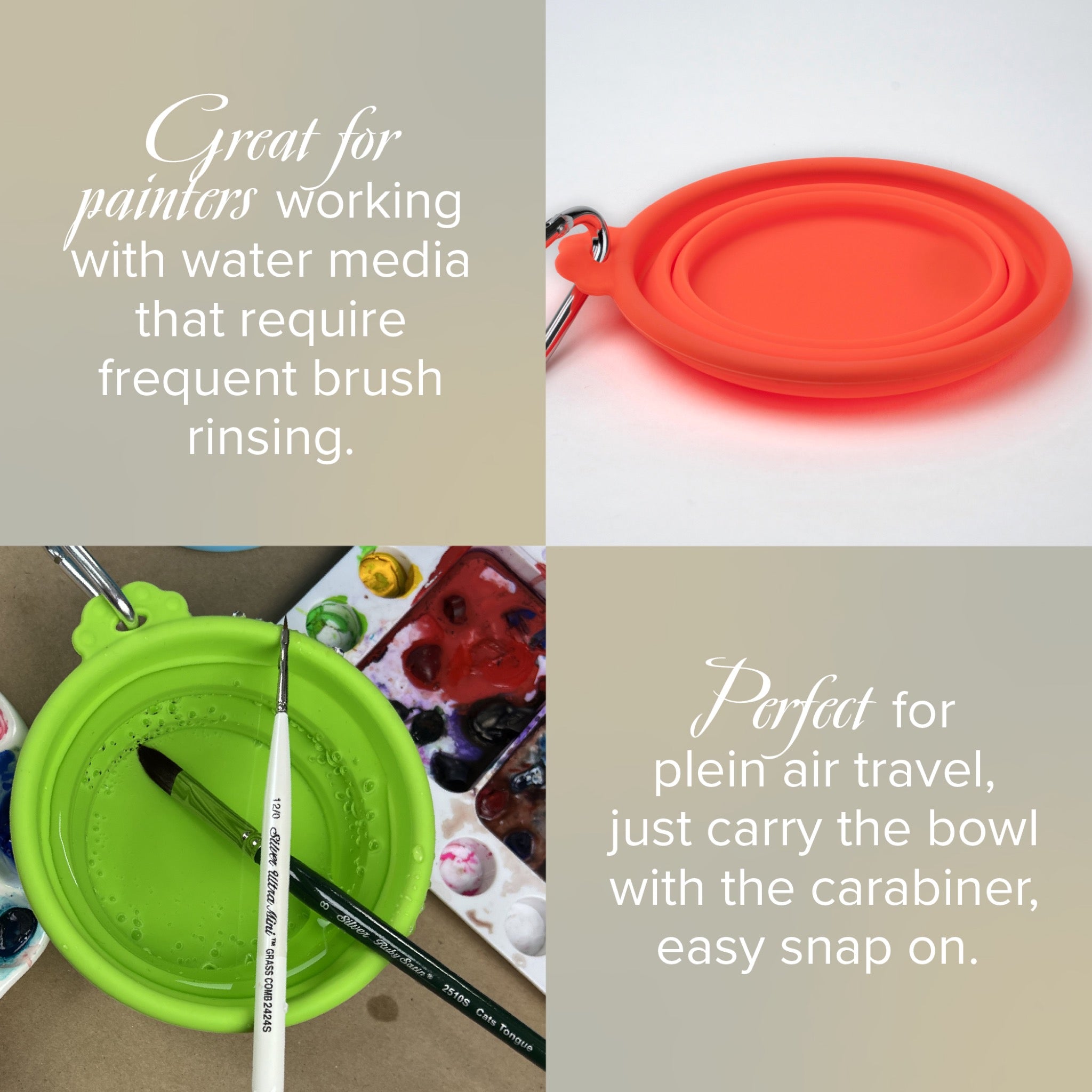 Silver Essentials Round Collapsible Silicone Water Bowl - Orange | 400ml • 2 Pack | 9001 - Size 400ml / Orange