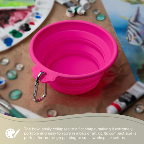 Silver Essentials Round Collapsible Silicone Water Bowl - Pink | 700ml - 2 Pack | 9002 - Size 700ml / Pink