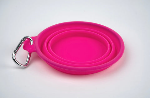 Silver Essentials Round Collapsible Silicone Water Bowl - Pink | 700ml - 2 Pack | 9002 - Size 700ml / Pink