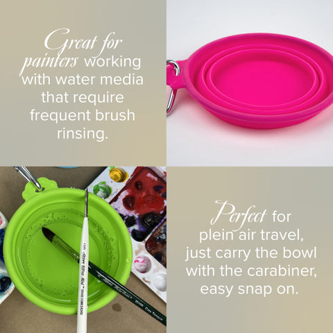 Silver Essentials Round Collapsible Silicone Water Bowl - Pink | 700ml - 2 Pack | 9002 - Size 700ml / Pink