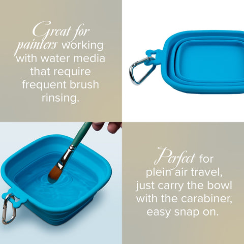 Silver Essentials Square Collapsible Water Bowl - Light Blue | 900 ml size | 9009 - 900 ml / Light Blue
