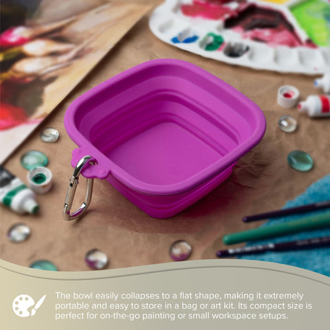 Silver Essentials Square Collapsible Water Bowl - Magenta | 500 ml • 2 Pack | 9008 - 500 ml / Magenta