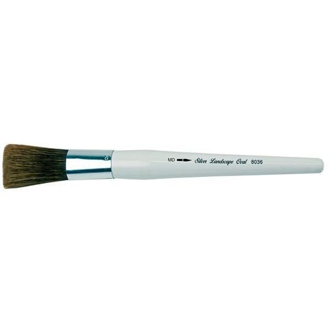 Silver Jumbo™ Landscape Oval Paintbrush | Short Handle | 8036 - Size MD