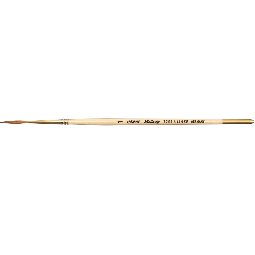 Silver Kolinsky® Liner Paintbrush | Short Handle | 7207S - Size 1