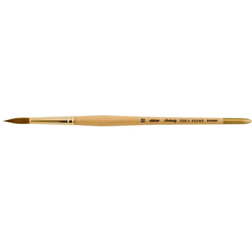 Silver Kolinsky® Round Paintbrush | Short Handle | 7200S - Size 10