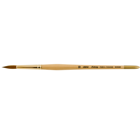 Silver Kolinsky® Round Paintbrush | Short Handle | 7200S - Size 10