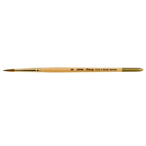 Silver Kolinsky® Round Paintbrush | Short Handle | 7200S - Size 6