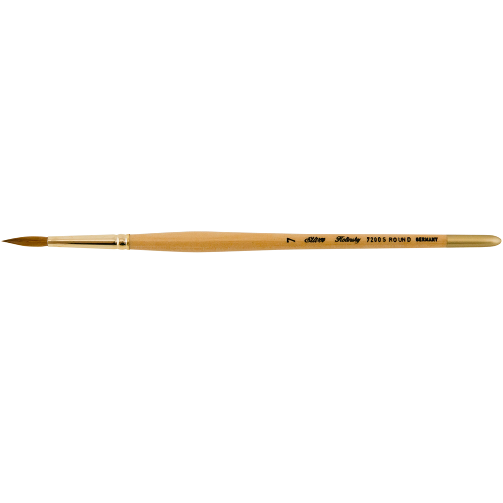 Silver Kolinsky® Round Paintbrush | Short Handle | 7200S - Size 7