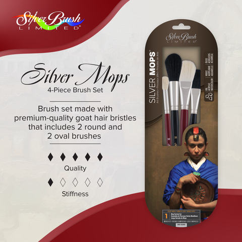 Silver Mop™ 4pc Mop Variety Set | Short Handle | SMS-5599S - Round & Oval Mops