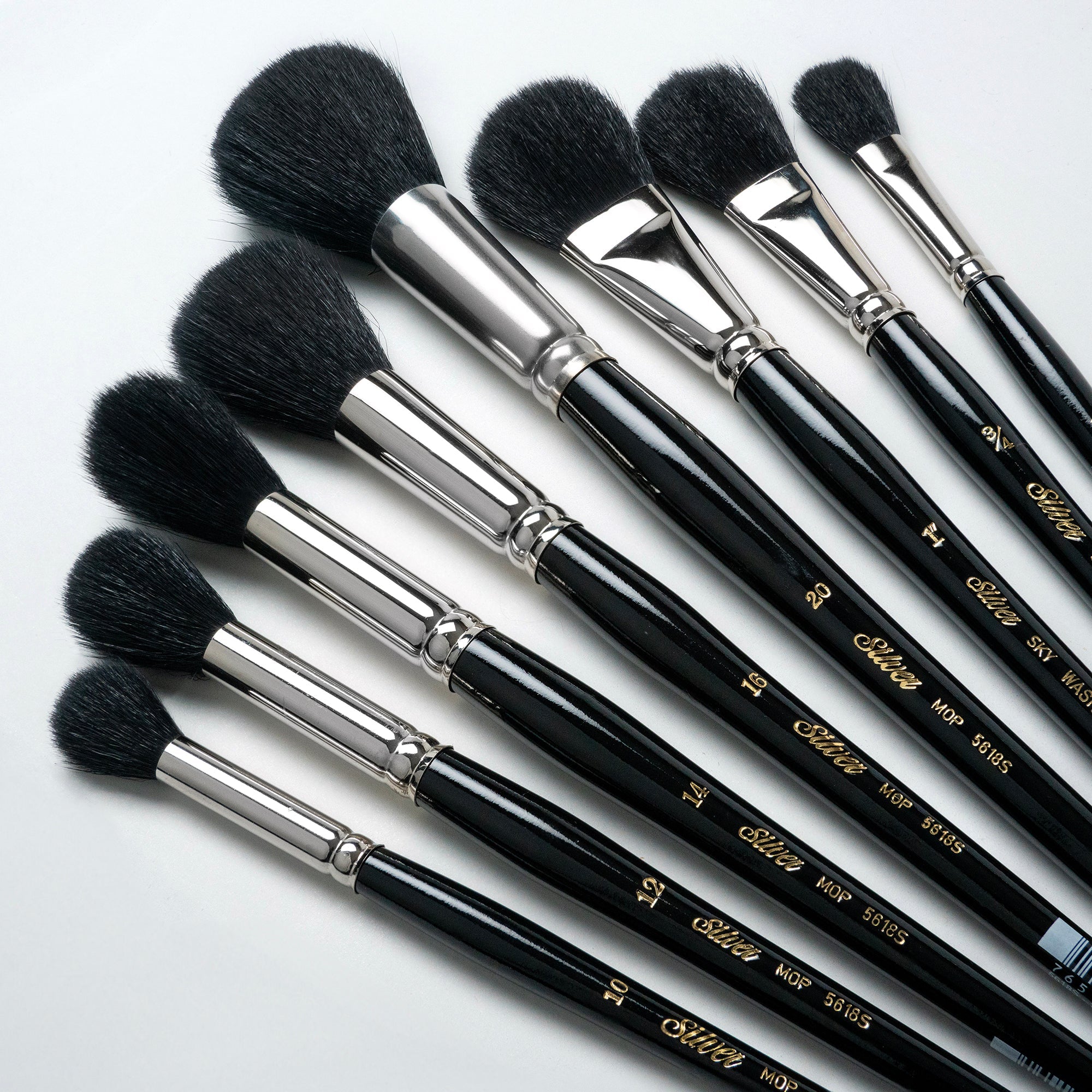 Silver Mop™ 8pc Black Round & Oval Mop Set | Short Handle | MP-5665S - Short Handle Round and Oval Black Mops