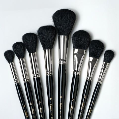 Silver Mop™ 8pc Black Round & Oval Mop Set | Short Handle | MP-5665S - Short Handle Round and Oval Black Mops