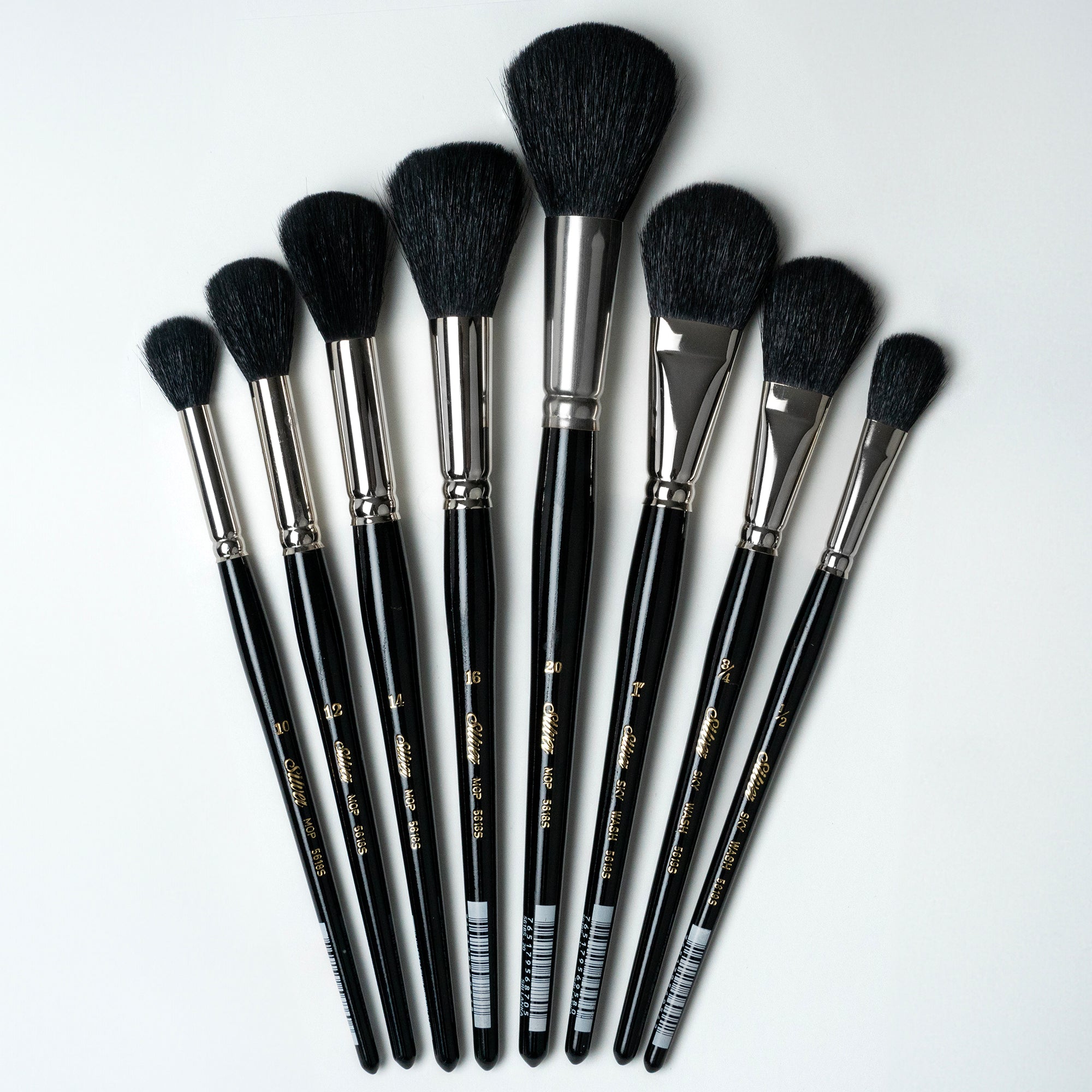 Silver Mop™ 8pc Black Round & Oval Mop Set | Short Handle | MP-5665S - Short Handle Round and Oval Black Mops