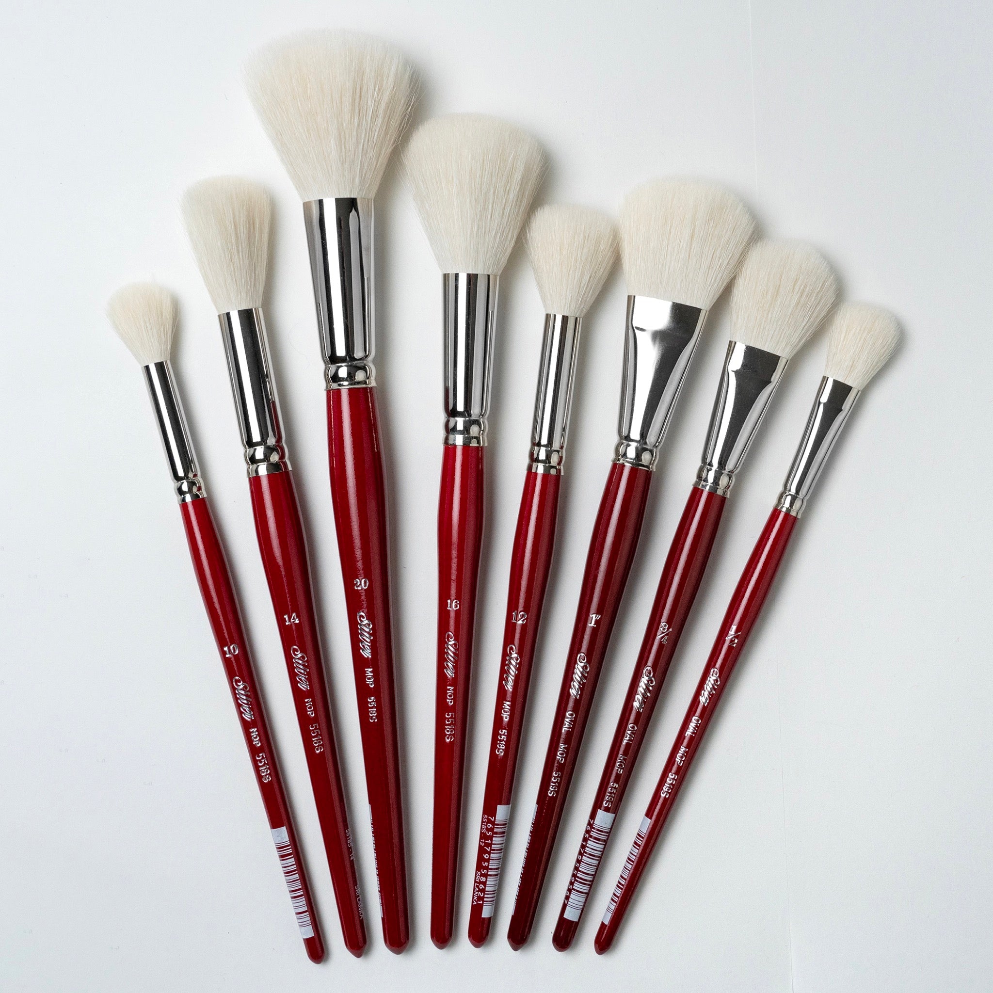 Silver Mop™ 8pc White Round & Oval Mop Set | Short Handle | MP-5663S - Short Handle Round and Oval White Mops