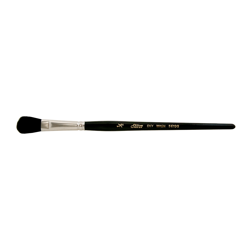 Silver Mop™ Black Oval Paintbrush | Short Handle | 5619S - Size 1/2