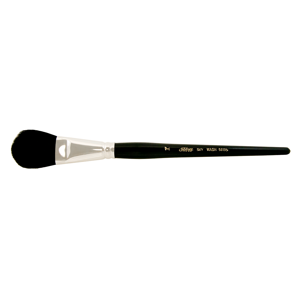 Silver Mop™ Black Oval Paintbrush | Short Handle | 5619S - Size 1 Inch
