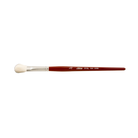 Silver Mop™ White Oval Paintbrush | Short Handle | 5519S - Size 1/2