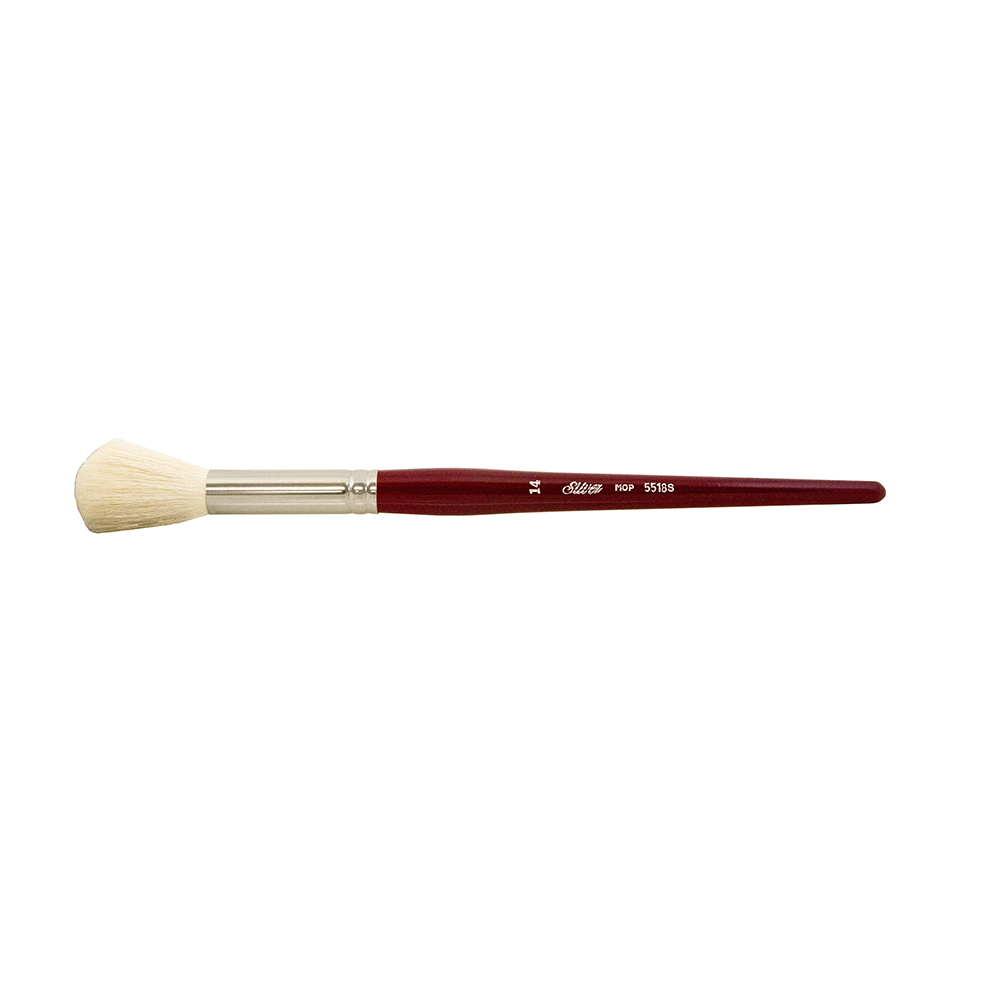 Silver Mop™ White Round Paintbrush | Short Handle | 5518S - Size 14