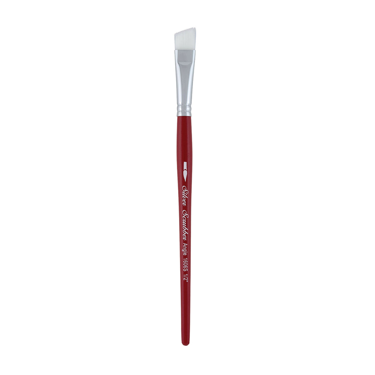 Silver Scrubber™ Angle Paintbrush | Short Handle | 1606S - Size 1/2