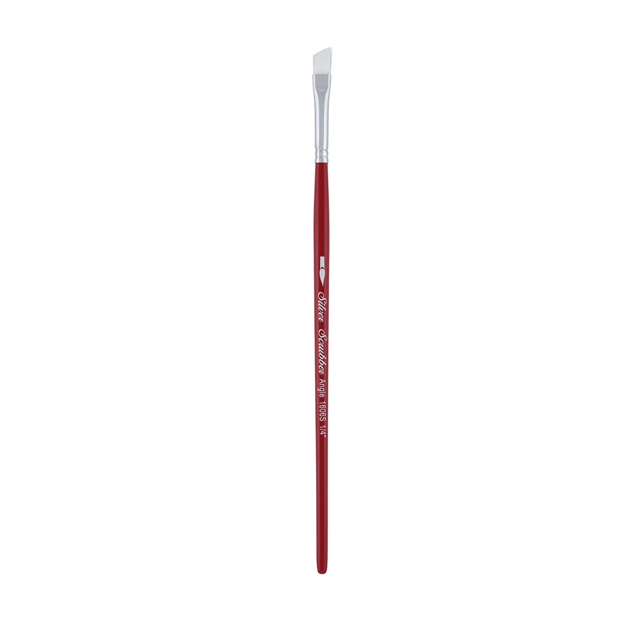 Silver Scrubber™ Angle Paintbrush | Short Handle | 1606S - Size 1/4