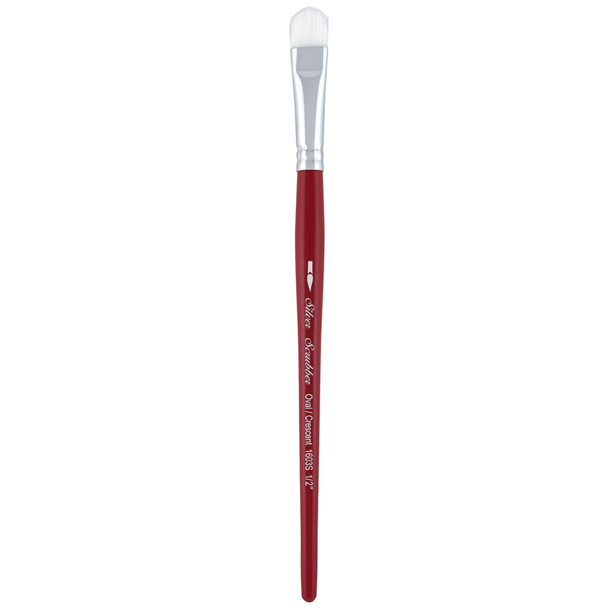 Silver Scrubber™ Oval/Crescent Paintbrush | Short Handle | 1603S - Size 1/2
