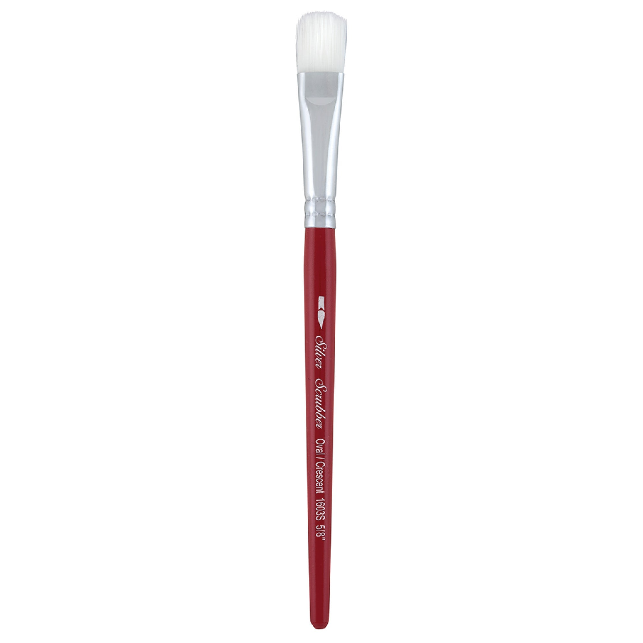 Silver Scrubber™ Oval/Crescent Paintbrush | Short Handle | 1603S - Size 5/8