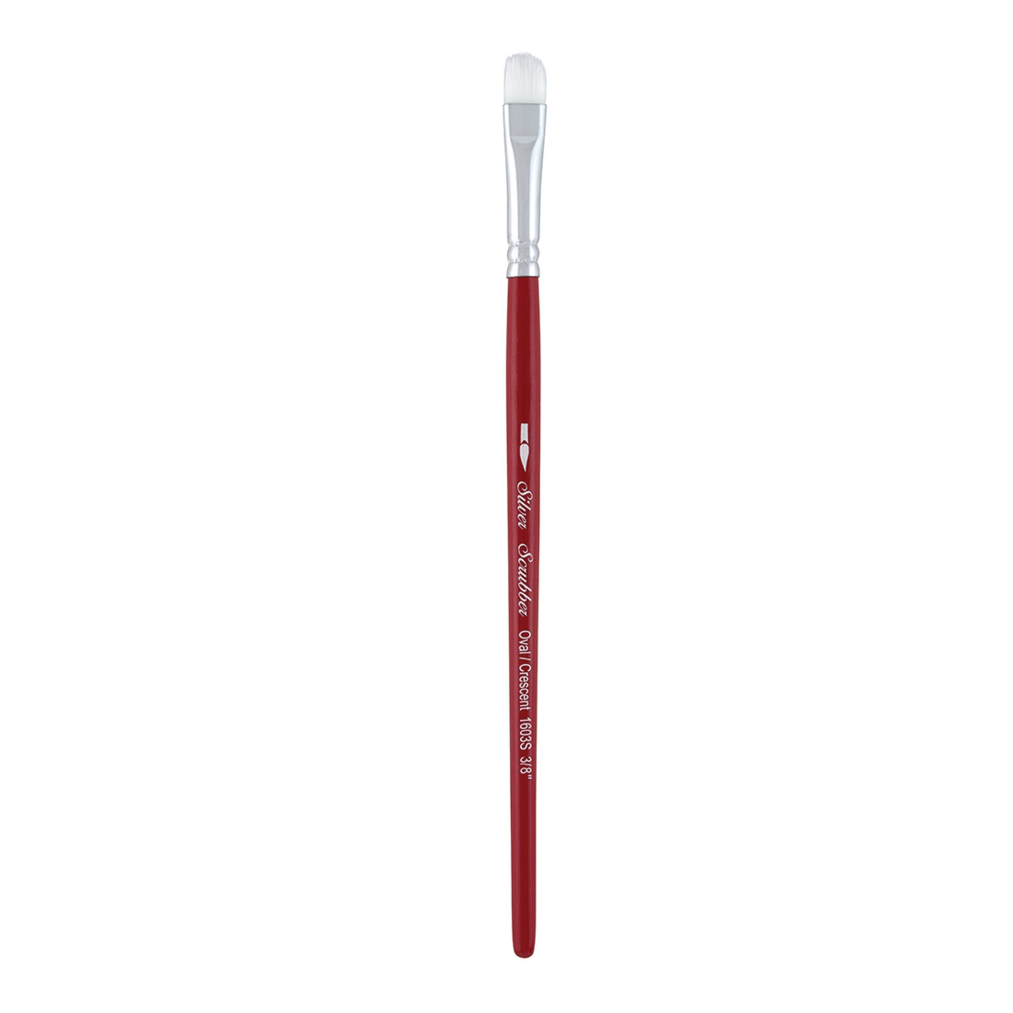 Silver Scrubber™ Oval/Crescent Paintbrush | Short Handle | 1603S - Size 3/8