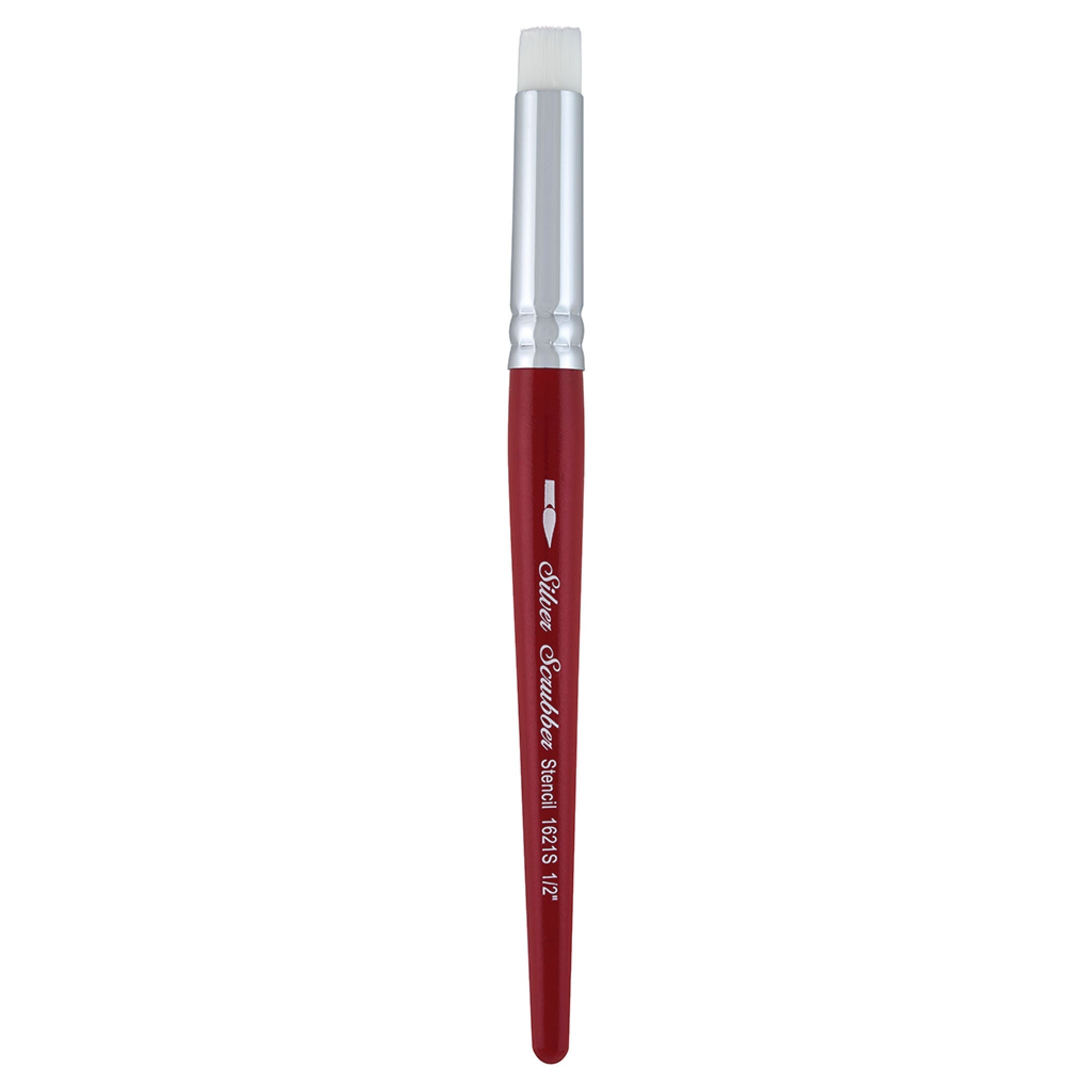 Silver Scrubber™ Stencil Paintbrush | Short Handle | 1621S - Size 1/2