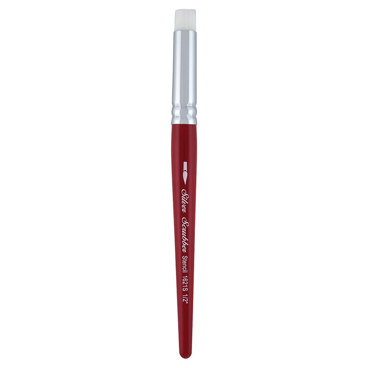 Silver Scrubber™ Stencil Paintbrush | Short Handle | 1621S - Size 1/2