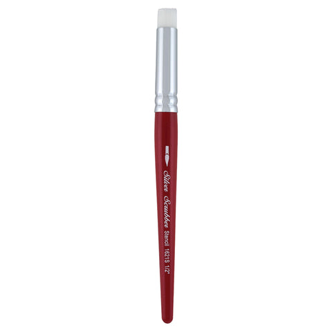 Silver Scrubber™ Stencil Paintbrush | Short Handle | 1621S - Size 1/2