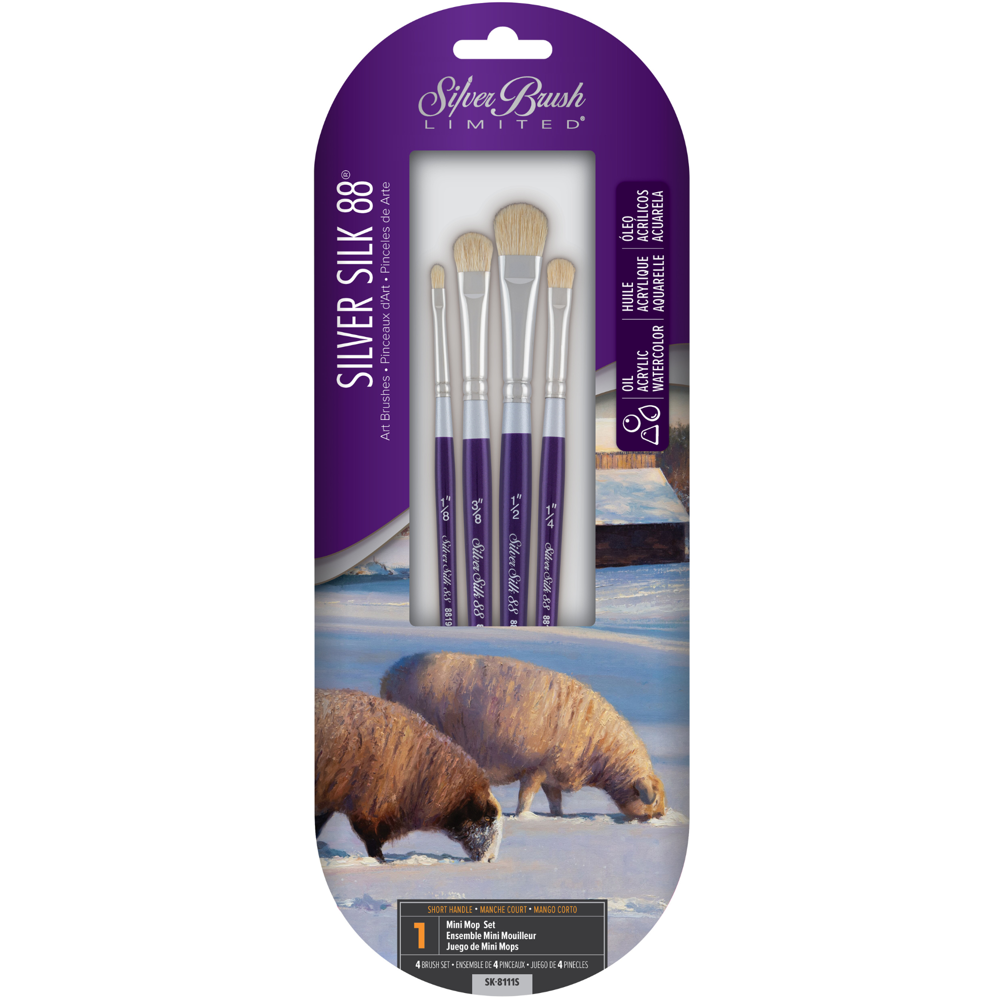 Silver Silk 88® 4pc Mini Mop Set | Short Handle | SK-8111S - Mini Mop Set