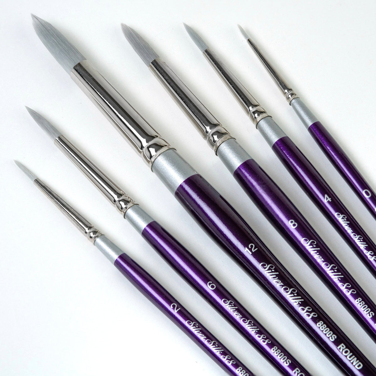 Silver Silk 88® 6pc Round Brush Set | Short Handle | SS-8876S - Short Handle Rounds
