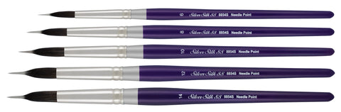 Silver Silk 88® Silver Needle Point Liner Paintbrush | Short Handle | 8854