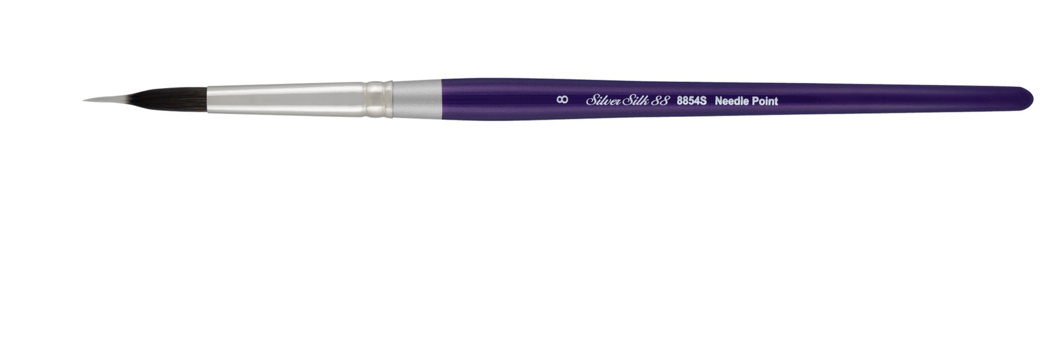 Silver Silk 88® Silver Needle Point Liner Paintbrush | Short Handle | 8854 - Size 8