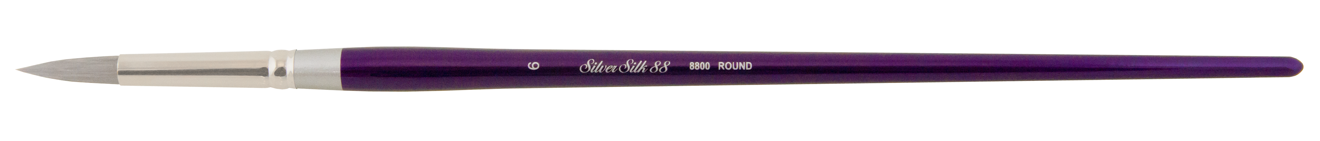 Silver Silk 88® Round Paintbrush | Long Handle | 8800 - Size 6