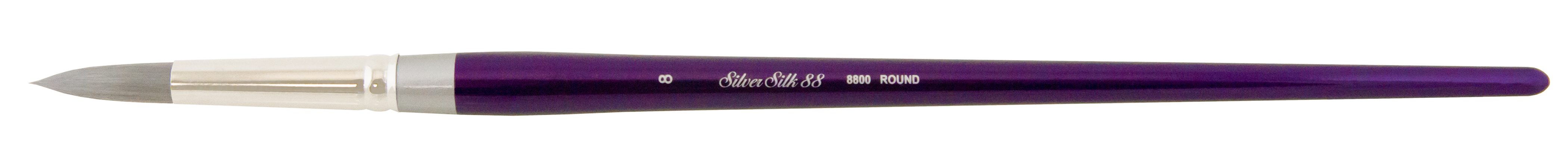 Silver Silk 88® Round Paintbrush | Long Handle | 8800 - Size 8