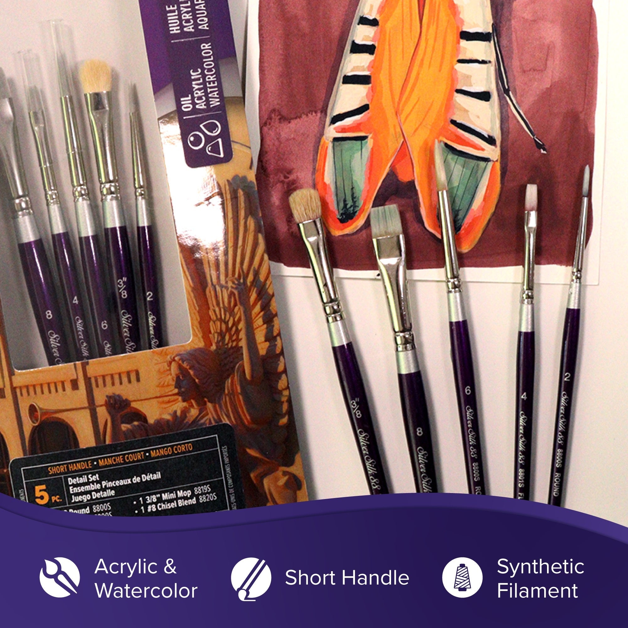 Silver Silk 88® SH 5pc Set 110 | Short Handle | SK-8110S - Large Size Set