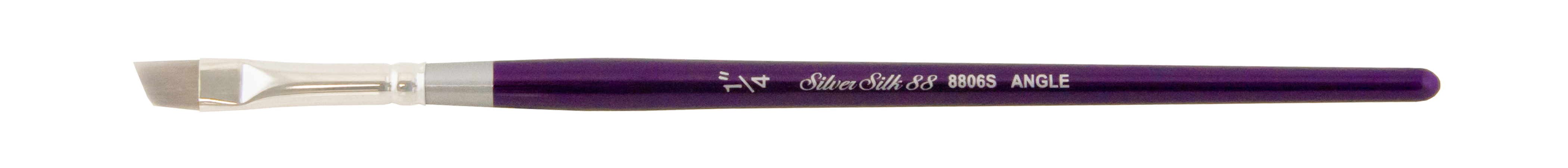 Silver Silk 88® Silver Synthetic Angle Paintbrush | Short Handle | 8806S - Size 1/4