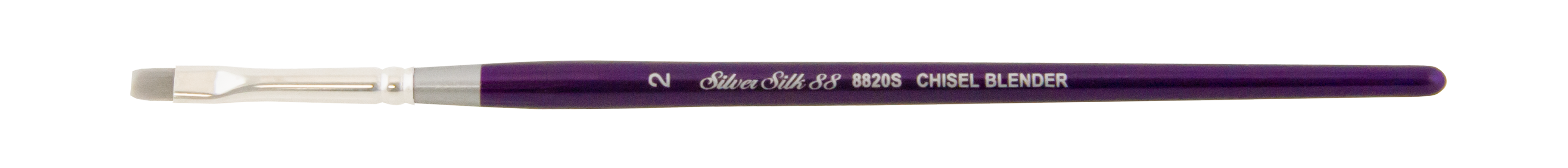 Silver Silk 88® Silver Synthetic Chisel Blender Paintbrush | Short Handle | 8820S - Size 2