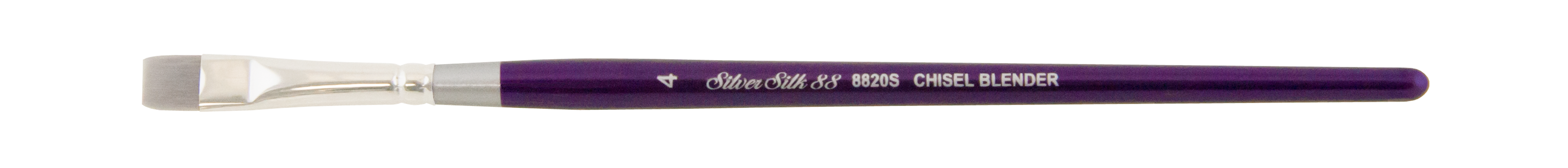 Silver Silk 88® Silver Synthetic Chisel Blender Paintbrush | Short Handle | 8820S - Size 4