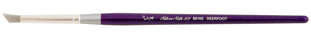 Silver Silk 88® Silver Synthetic Deerfoot Paintbrush | Short Handle | 8816S - Size 1/4