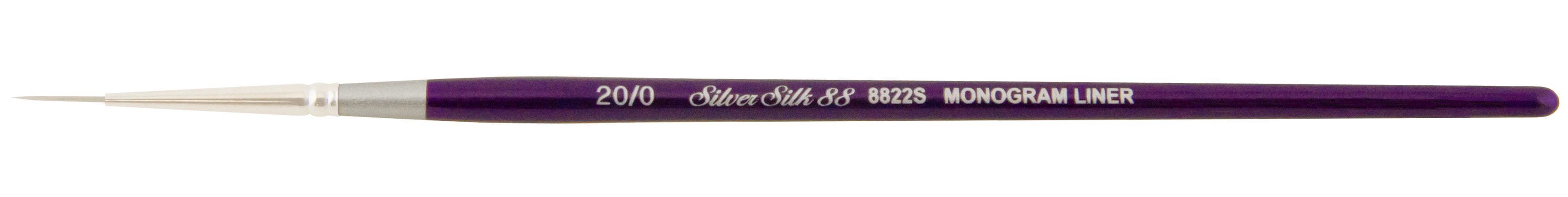 Silver Silk 88® Silver Synthetic Monogram Liner Paintbrush | Short Handle | 8822S - Size 20/0