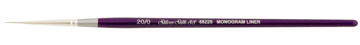 Silver Silk 88® Silver Synthetic Monogram Liner Paintbrush | Short Handle | 8822S - Size 20/0