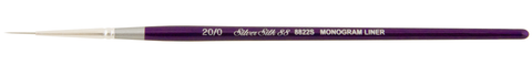 Silver Silk 88® Silver Synthetic Monogram Liner Paintbrush | Short Handle | 8822S - Size 20/0