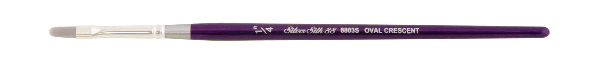 Silver Silk 88® Silver Synthetic Oval Crescent Paintbrush | Short Handle | 8803S - Size 1/4