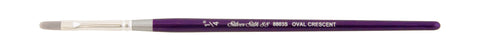 Silver Silk 88® Silver Synthetic Oval Crescent Paintbrush | Short Handle | 8803S - Size 1/4